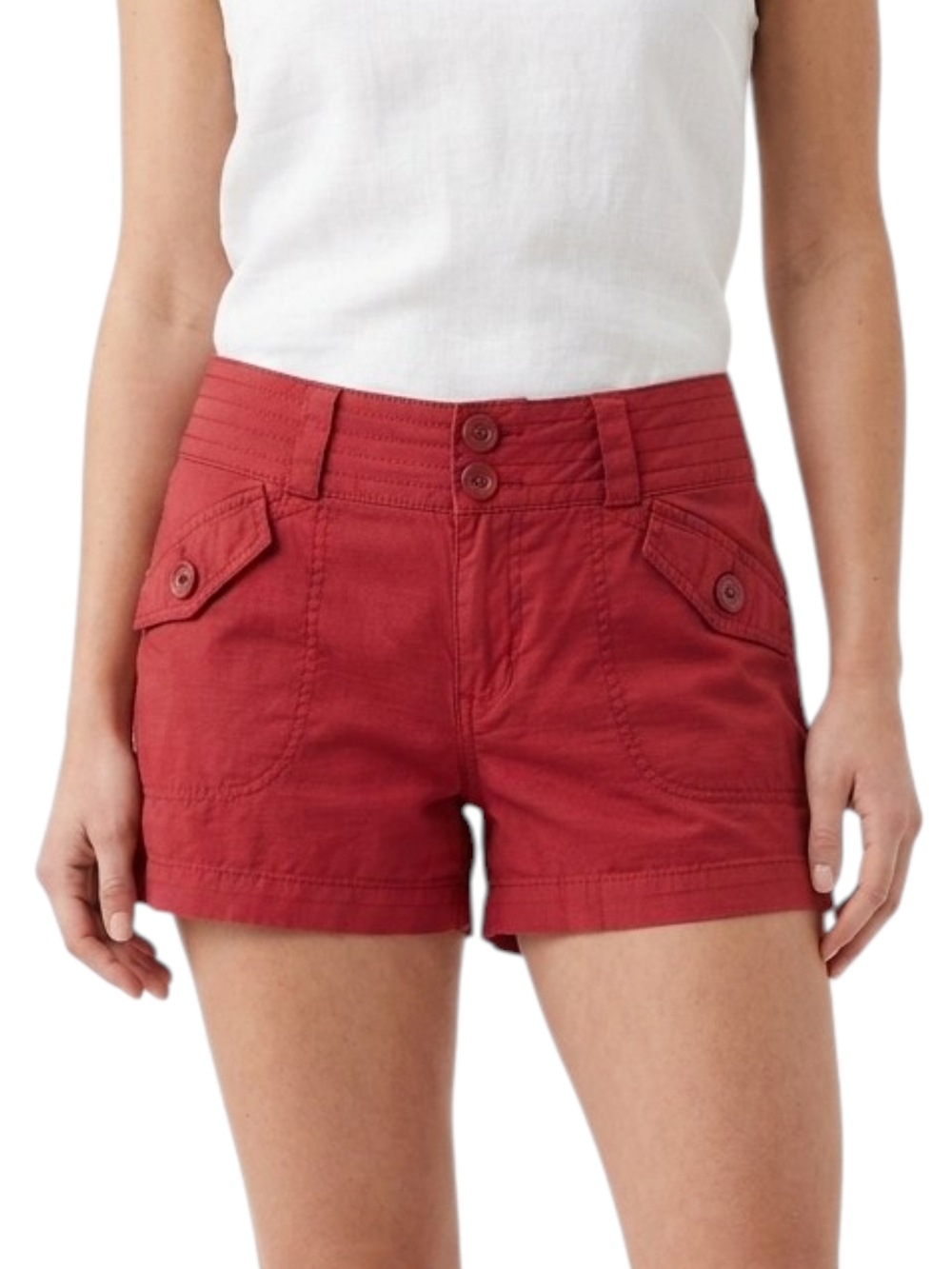 Be Bop Red Ripstop Utility Shorts Size 11 Cargo Double Button Cotton Summer